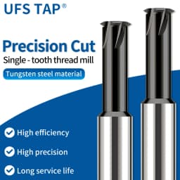 UFS Tap 1PCS CNC Machine Solid Carbide Single Tooth Thread Milling Cutter M1 M1.6 M2 M3 M4 M5 M6 M8 M10 M12 Mill Mills Cutters