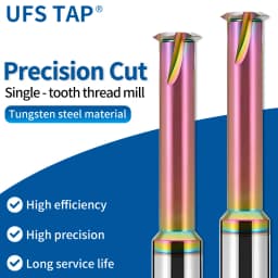 UFS Tap 1PCS CNC Machine Solid Carbide Single Tooth Thread Milling Cutter M1 M1.6 M2 M3 M4 M5 M6 M8 M10 M12 Mill Mills Cutters