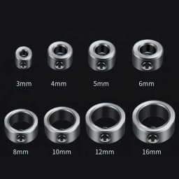 Drill Depth Stop Bit Collar Set Adjustable Positioner Limit Ring Allen Wrench Tighten The Stopper Set-Screws Woodworking Tool