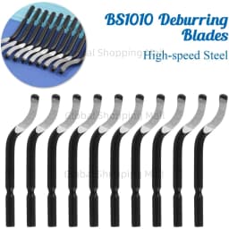 Deburring Tool Set NG1000 with 11 High Speed Steel Swivel Blades 360 Degree Rotary Head for Metal Resin Alu Copper Plastic PVC