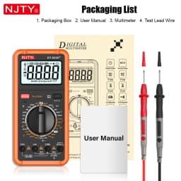 NJTY DT-9205+ Digital Multimeter Manual Range Electrical Tester Voltage Current Resistance Frequency HEF Live Wire Voltage Meter