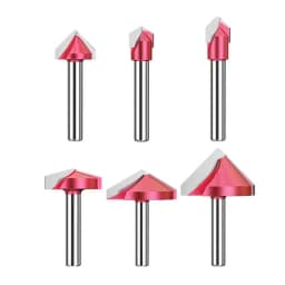 HUHAO 6mm Shank V Shape Wood Router Bit 60 90 120 150 Degrees 3D Engraving Bit Carbide End Mill for Wood MDF Cutting Slotting