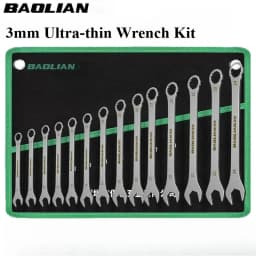 3mm Ultra-thin Open Box Dual-purpose Wrench Set 6-24mm Stainless Steel Spanner Metric Ratcheting Combination Wrench Kit with Bag