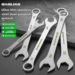 3mm Ultra-thin Open Box Dual-purpose Wrench Set 6-24mm Stainless Steel Spanner Metric Ratcheting Combination Wrench Kit with Bag