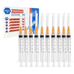 10pcs/Box 2/3ml Disposable Luer Lock Syringes with 23/25Ga Stainless Needle For Pet Farm Animal Measuring Liquid Refilling