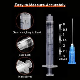 10pcs/Box 2/3ml Disposable Luer Lock Syringes with 23/25Ga Stainless Needle For Pet Farm Animal Measuring Liquid Refilling