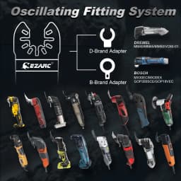 EZARC Diamond Oscillating Blades 3pcs, Oscillating Multi Tool Saw Blades for Cleaning Mortar, Grout Removal, Extra Long Reach