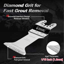 EZARC Diamond Oscillating Blades 3pcs, Oscillating Multi Tool Saw Blades for Cleaning Mortar, Grout Removal, Extra Long Reach