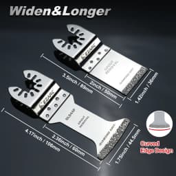 EZARC Diamond Oscillating Blades 3pcs, Oscillating Multi Tool Saw Blades for Cleaning Mortar, Grout Removal, Extra Long Reach