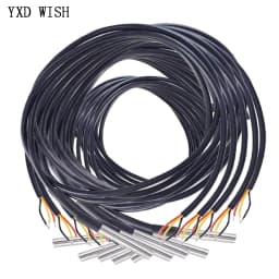 10pcs DS18B20 Temperature Probe Temperature Sensor 1M 2M 3M 5M DS1820 Stainless Steel Package Waterproof 18B20 100cm/200cm/300cm