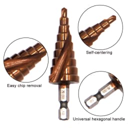 4-12/4-20/4-32mm M35 cobalt containing step drill pagoda hole opener hexagonal spiral drill cutting tool power tool accessories