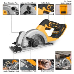 Electric Goddess 5in Brushless Electric Circular Saw For Dewalt 20V Battery Cordless 1000W Handheld Woodwork Saw Power Tool 