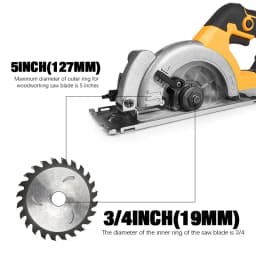 Electric Goddess 5in Brushless Electric Circular Saw For Dewalt 20V Battery Cordless 1000W Handheld Woodwork Saw Power Tool 