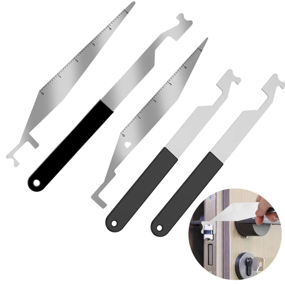 2/3pcs Stainless Steel Lock Picking Pry Bar Tool Multitool for Firefighters Multipurpose Leverage Tool Set for Emergency Rescue