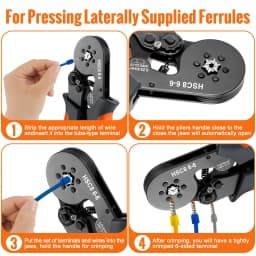 Hexagonal Self-Adjustable Ratchet Ferrule Crimping Tool Kit 23-7AWG 0.25-10mm² Crimper Kit with Ferrule Sleeves Wire Terminals
