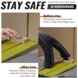 Miter Saw Hold Down Stick Woodworking Safety Push Handle Push Stick for Table Saws in Woodworking Soft Adjustable Rubber Handle
