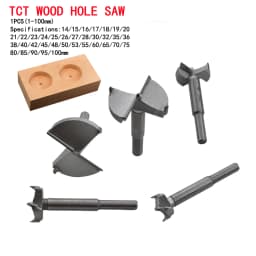 Carbide Woodworking Hole Saw Drill Bit 15-100mm Hole Opener Reamer Wood Board Drilling Cutter Tool