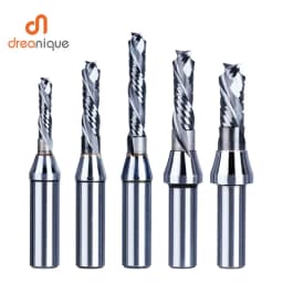 Dreanique 1pc Composite Flute with ChipBreaker Carbide Milling Cutter For Hard Wood Laminated Panel,TCT Compression Router Bit
