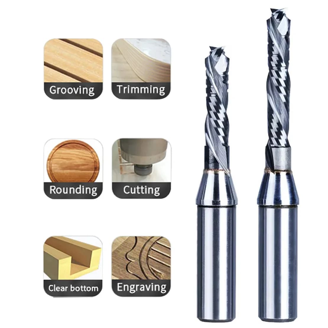 Dreanique 1pc Composite Flute with ChipBreaker Carbide Milling Cutter For Hard Wood Laminated Panel,TCT Compression Router Bit