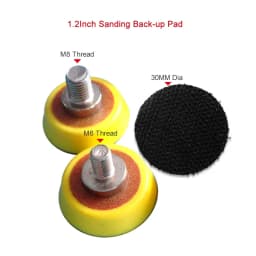 2pcs 1 Inch 25mm Back-up Sanding Pad 2.35mm Shank or M6 Thread 3mm Shank for Hook and Loop Sanding Discs for Dremel Accessories