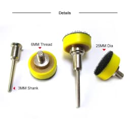 2pcs 1 Inch 25mm Back-up Sanding Pad 2.35mm Shank or M6 Thread 3mm Shank for Hook and Loop Sanding Discs for Dremel Accessories