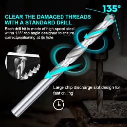 XCAN Thread Repair Kit M3 M4 M5 M6 M8 M10 M12 M14 Screw Thread Inserts For Restoring Damaged Threads Repair Tools Drill Bit