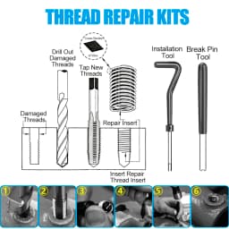 XCAN Thread Repair Kit M3 M4 M5 M6 M8 M10 M12 M14 Screw Thread Inserts For Restoring Damaged Threads Repair Tools Drill Bit