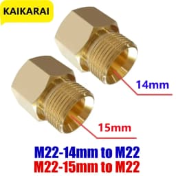Pressure Washer Coupler M22 15mm Female Thread to M22 14mm Male Quick Fitting For Washer Gun Connection Hose Nozzle Car Wash