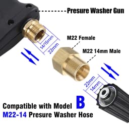 Pressure Washer Coupler M22 15mm Female Thread to M22 14mm Male Quick Fitting For Washer Gun Connection Hose Nozzle Car Wash