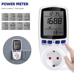 AC 220V EU Plug Digital Energy Power Wattmeter Meter Socket Kwh Wattage Voltage Analyzer Electricity Outlet Power Analyzer