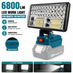 LED Work Light 3/4/8Inch For Makita 14.4V 18V Li-ion Battery Lamp With USB Outdoor Flashlight Lantern Camping Emergency Light