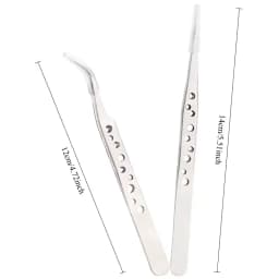 Industrial Tweezers Precision Anti-static Magnetic Soldering Stainless Steel Curved Tip Tweezers CPU IC Repair Clips Hand Tool