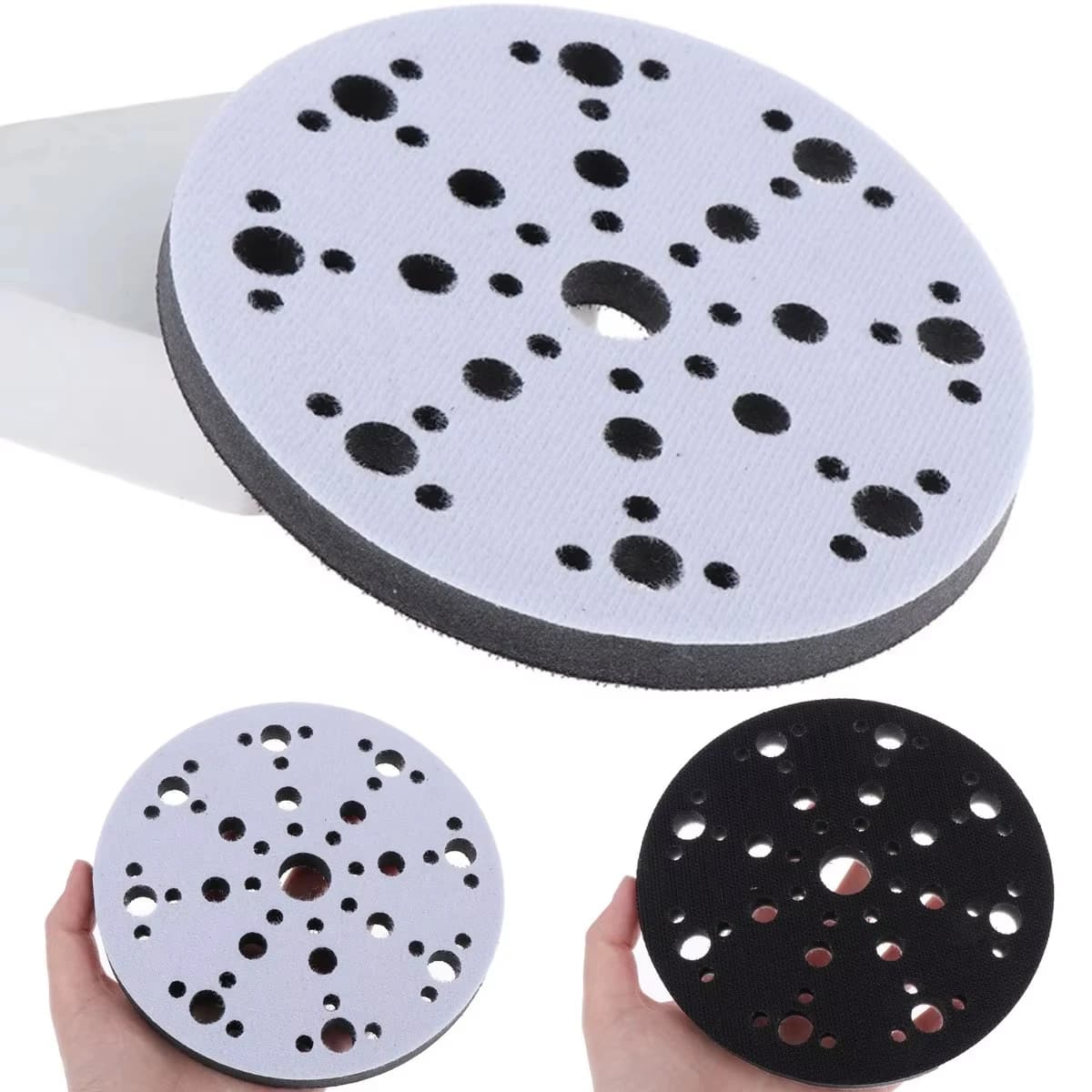 6Inch 150mm 49-Hole Soft Sponge Interface Pad For Sanding Pads Hook Loop Sanding Discs Sander Backing Pads Buffer