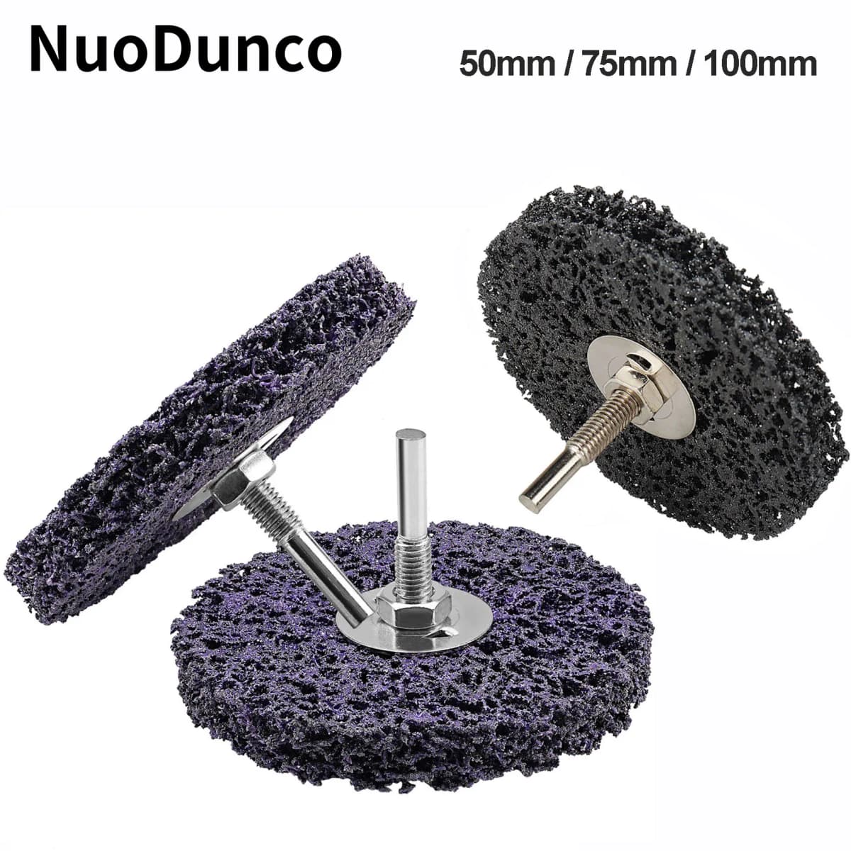 50/75/100mm Coral Stripe Disc 6mm Shank Cleaning Strip Wheel  Drill Rotating Grinding Tool for Metal Rust Removal Deburring 1Pc