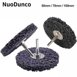 50/75/100mm Coral Stripe Disc 6mm Shank Cleaning Strip Wheel  Drill Rotating Grinding Tool for Metal Rust Removal Deburring 1Pc