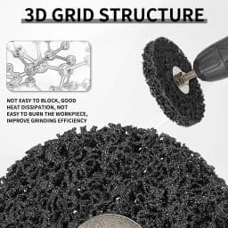 50/75/100mm Coral Stripe Disc 6mm Shank Cleaning Strip Wheel  Drill Rotating Grinding Tool for Metal Rust Removal Deburring 1Pc