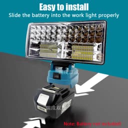 Power Tool Parts for Makita 18V Lithium Battery LED Work Lights Handheld Lamp Spotlights Flashlight Hand Lantern 2 USB Charger