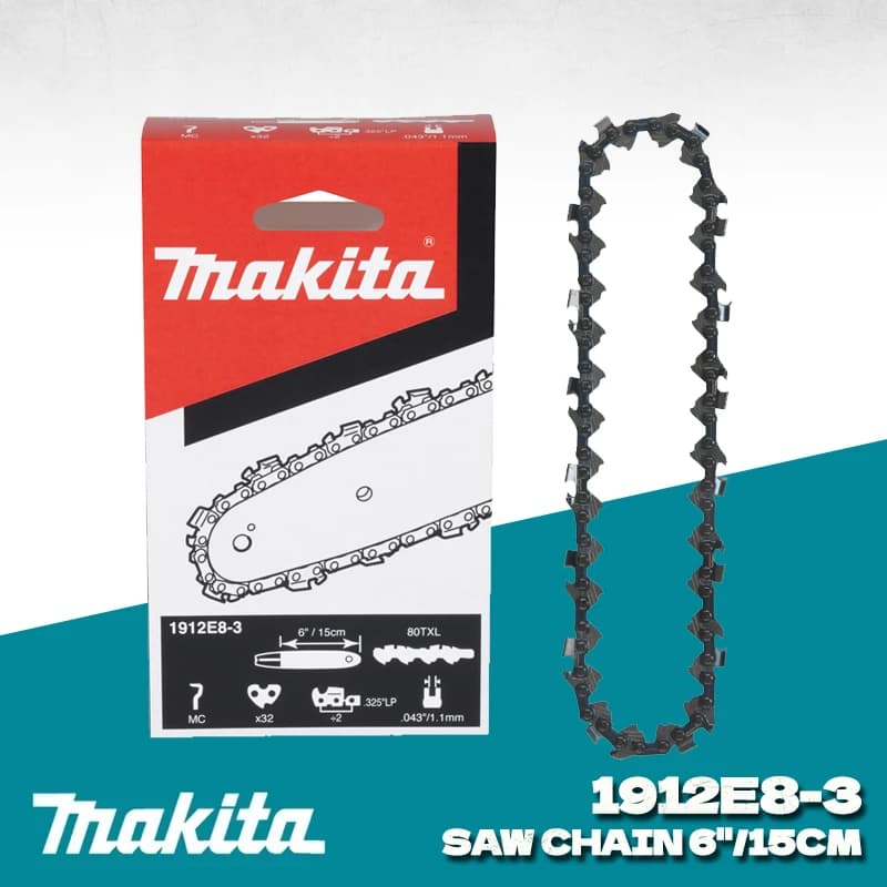MAKITA 1912E8-3 Chainsaw Chain 150MM / 6" Replacement Saw Chain Guide Rail 80TXL for DUC150 UCO29G