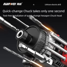 NANWEI 16.8V Brushless Electric Drill Cordless 55N.m Torque Li-ion Battery Screwdriver Power Tools for Home Improvement