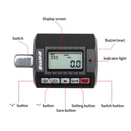 SHANHR 1/2'' Digital Torque Adapter, 1/2" 1/4 3/8, Adjustable Torque 3-Piece Set with Adapter Torque Wrench Head Bike Set