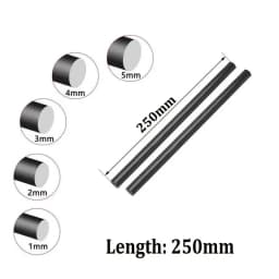 1-18mm Carbon Fiber Round Solids Rod High Strength Light Weight Shaft 250/500mmLength DIY Composite Accessory for Airplane Model