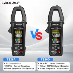 LAOLAU Digital Clamp Multimeter Phase Sequence AUTO Range Color Screen Rechargeable AC/DC Current Electric Tester TS26A TS26D