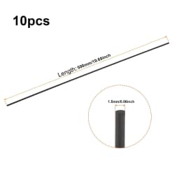 1-10PC Black Glass Fiber Bar Diameter 0.8mm/1mm/1.5mm/2mm/2.5mm/3.0mm-8mm Insulation Material Solids Fiberglass Rod Length 500mm