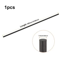 1-10PC Black Glass Fiber Bar Diameter 0.8mm/1mm/1.5mm/2mm/2.5mm/3.0mm-8mm Insulation Material Solids Fiberglass Rod Length 500mm
