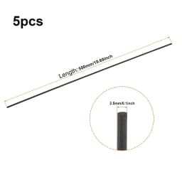 1-10PC Black Glass Fiber Bar Diameter 0.8mm/1mm/1.5mm/2mm/2.5mm/3.0mm-8mm Insulation Material Solids Fiberglass Rod Length 500mm