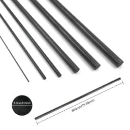 1-10PC Black Glass Fiber Bar Diameter 0.8mm/1mm/1.5mm/2mm/2.5mm/3.0mm-8mm Insulation Material Solids Fiberglass Rod Length 500mm