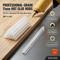 11mm 7mm Hot Melt Glue Sticks Set Strong Adhesive Clear Refills for Home DIY Craft School Repair Compatible with All Glue Guns