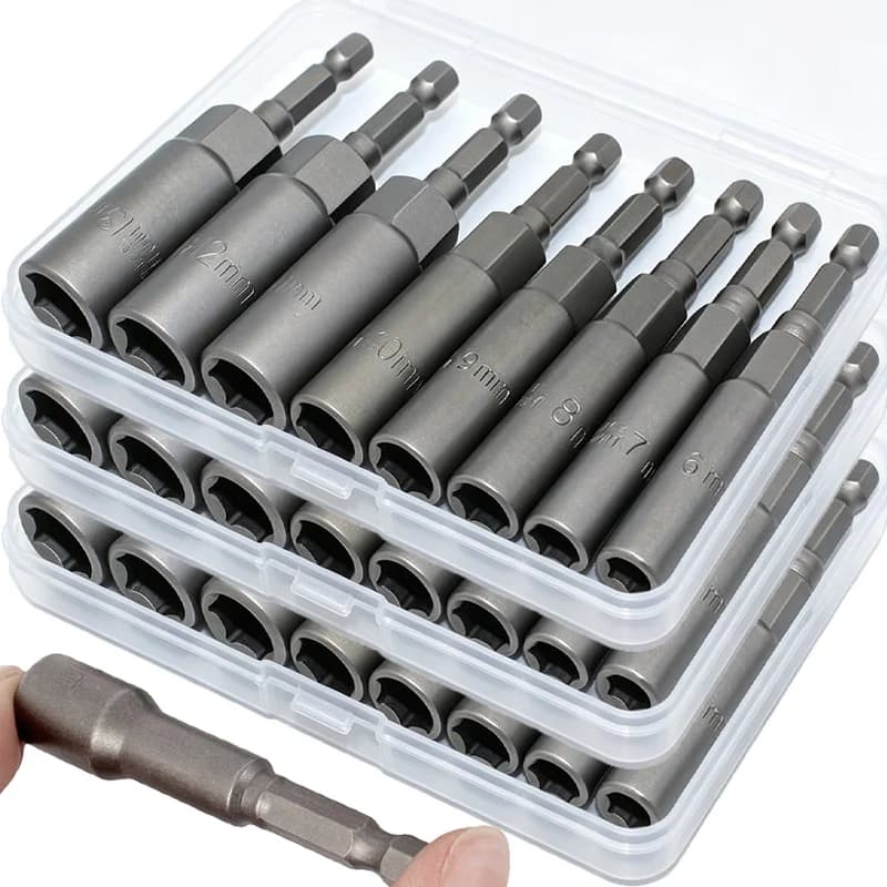 6/7/8/9/10/12/14mm Deepening Hexagonal Drill Sleeve Electric Nut Driver Drill Bit Set Impact Socket Adapter Wrench Power Tool
