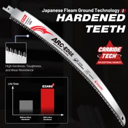 EZARC Arc Edge Wood Pruning Saw Blades 380mm, CRV Japanese Teeth Reciprocating Saw Blade 6TPI for Tree Trimming, Wood Cutting