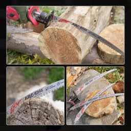 EZARC Arc Edge Wood Pruning Saw Blades 380mm, CRV Japanese Teeth Reciprocating Saw Blade 6TPI for Tree Trimming, Wood Cutting